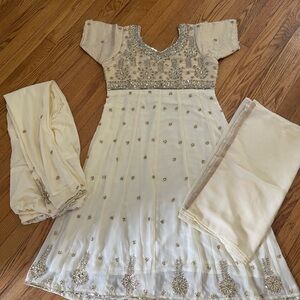Off white Anarkali suit,brand new,never worn .